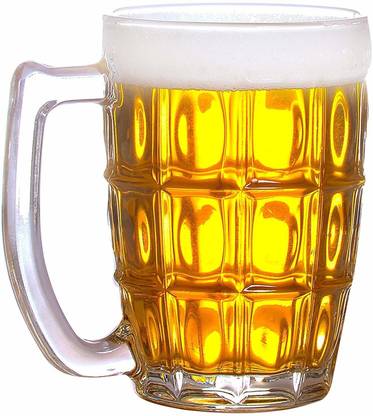 JIGSHTIAL Transparent Beer Glass (pack of 1) Glass Beer Mug