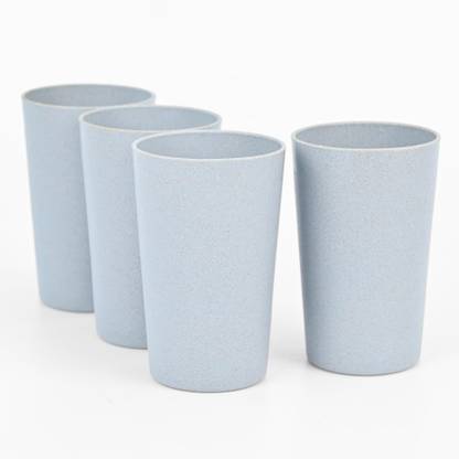 Eha (Pack of 4) Earth Friendly Unbreakable Drinking Water Glass | Made with Rice Husk | Glass Set Water/Juice Glass