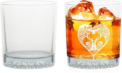 Yoyo (Pack of 6) Deer Line Art Frame Glass Set Whisky Glass