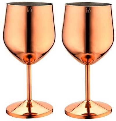 FnS (Pack of 2) cosmo rose gold Glass Set Wine Glass