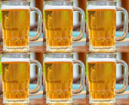 Uinque Buyer (Pack of 6) Cool Beer Glass For Juice/Drink/Beer-350ML Glass Set Beer Glass