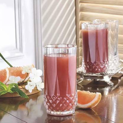 NAVPATH (Pack of 6) Crystal Spark Touch Seamless Water Juice Glass Set of 6 Pcs. Glass Water/Juice Glass