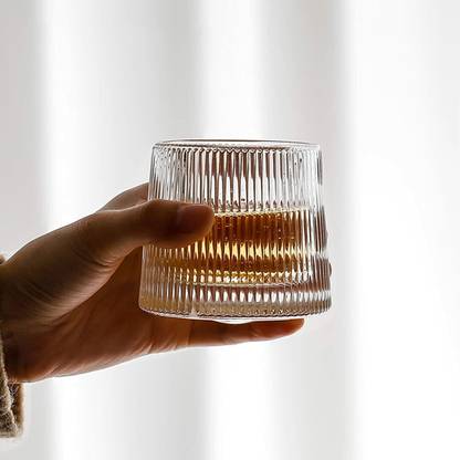 daeskrant (Pack of 2) _ fhdf-2 pcs-VERTICAL LINE WHISKY GLASS Glass Set Whisky Glass