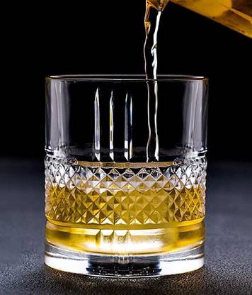 VLKMK (Pack of 4) Crystal Whiskey Glasses , Bar Glass for Drinking Bourbon(pack of 4, 350ml) Glass Set Whisky Glass