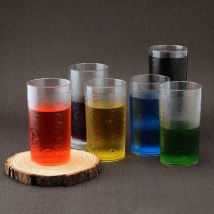 KWINTAS (Pack of 6) Wavy Pattern Glasses Glass Set Water/Juice Glass
