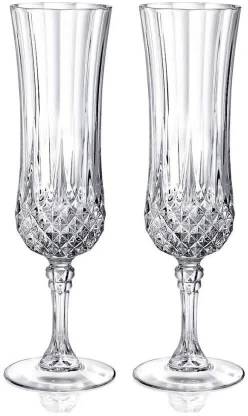 fielrop (Pack of 2) Premium Flute Design Wine Glass for Cocktail Red Wine Mocktail (220 ML) Glass Set Champagne Glass