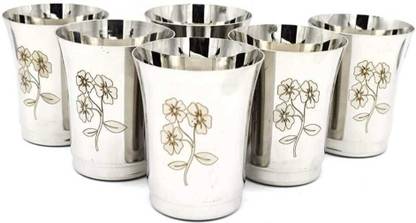 akashmetal (Pack of 6) pari glass Glass Set Water/Juice Glass