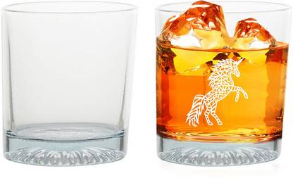 Yoyo (Pack of 6) Engraved Whisky Glass(Horse Line Art) Glass Set Whisky Glass