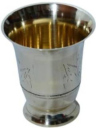 Shiv emporium Brass Glass for Drinking Serving Water Drinkware,Best for Home and Gift Purpose Glass Water/Juice Glass