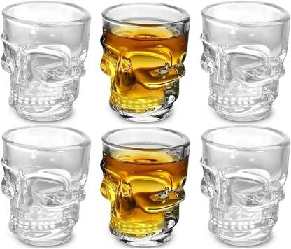 RACQUE (Pack of 6) SKULL SHOT GLASS 60ML 6PCS SET Glass Set Shot Glass