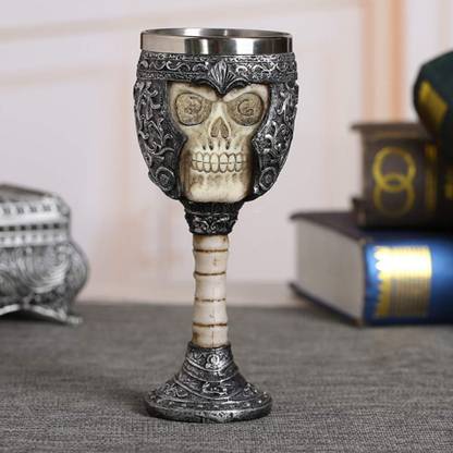 TIED RIBBONS Engineer's Design Skull Skeleton Wine Glass Glass Wine Glass