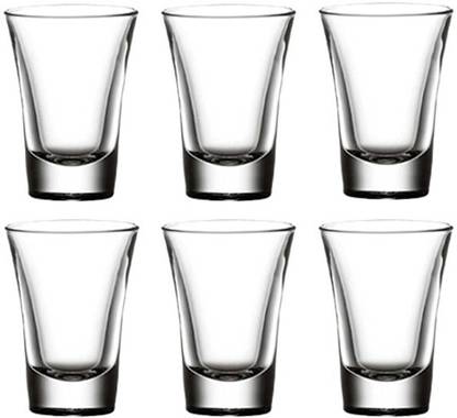 SKD STORE (Pack of 6) Drinking Glassware For Vodka Tequila Liquor Glass Set Glass Set Shot Glass