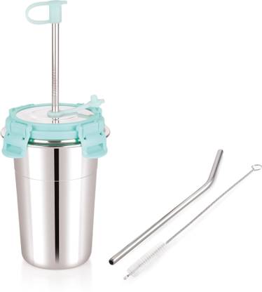 di select Stainless Steel Tumbler with Silicon Aperture Steel Lid Leak Proof Glass Water/Juice Glass