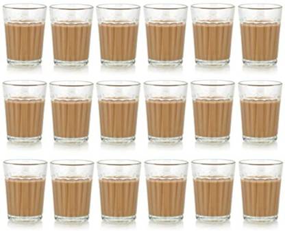 Satyam Kraft (Pack of 18) tea glass 18 Glass Set Water/Juice Glass