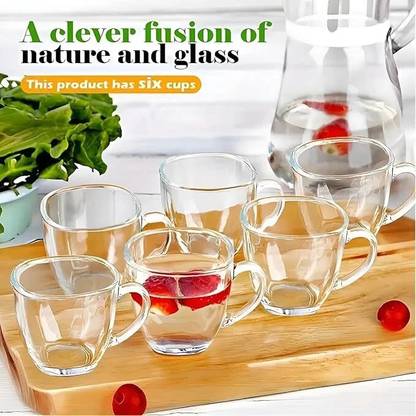Rra Traders (Pack of 6) Glass Tea and Coffee Cup (Clear, 140 ml) 6 Pieces Glass Set Water/Juice Glass