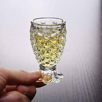 Glass World (Pack of 6) Pineapple Shaped Shot Glass Cocktail Shooter Cup Shot Glass Set Glass Set Shot Glass