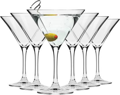 Rosefinch (Pack of 6) Crystal Martini Glass for Multi-Purpose use Juice ,Cold Drink,Wine,Party Glass Glass Set Wine Glass