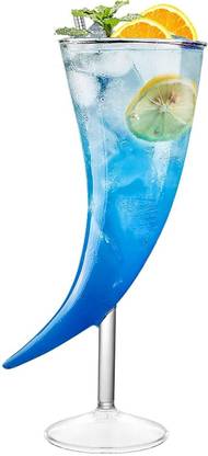 Silver Martini Horns Shape Cocktail Glass Glass Cocktail Glass