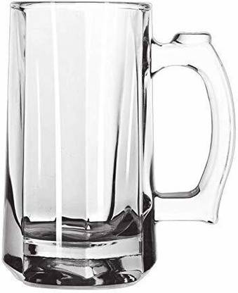 Priza Enterprise Funky Stylish Transparent Beer Mug Glass with Premium Handle-500 ml (Set of 1) Glass Beer Glass