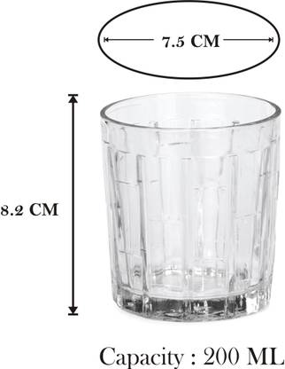 1st Time Molded Design Drinking Glass - J1 (Pack Of 1) Glass Water/Juice Glass