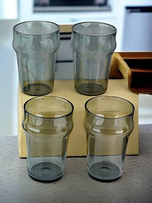 borotech (Pack of 4) Classic Pint Beer Glass Handcrafted Borosilicate Glass, Scratch Resistant, Glass Set Beer Glass