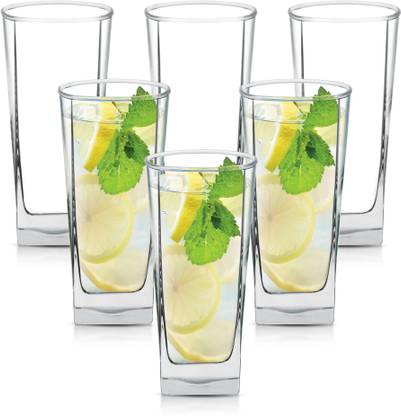 TREO (Pack of 6) Atlas Cool Glass Tumbler Set of 6, 264 ml Each, Transparent | Juice | Water Glass Set Water/Juice Glass