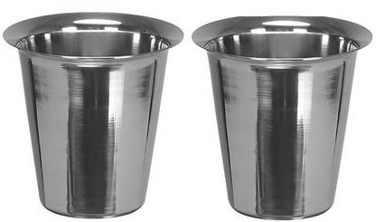 ILT (Pack of 2) 150ML Stainless Steel Glass, Drinkware Tumbler, Drinking Glasses,Tea glass, Glass Set Water/Juice Glass