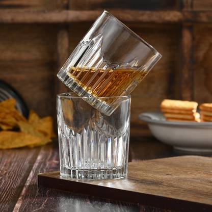 1st Time (Pack of 2) Molded Design Drinking Glass - L2 (Pack Of 2) Glass Set Water/Juice Glass