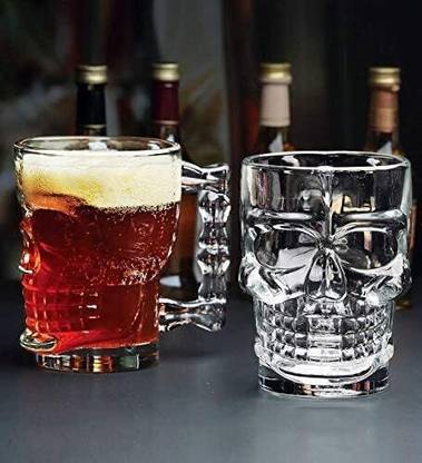 merdwal (Pack of 4) Ghost whiskey glass Glass Set Whisky Glass