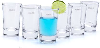 AGARO (Pack of 6) Elegant Shot Glass 45ml Set of 6 Glass Set Shot Glass