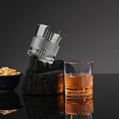CRYSTALGLASS (Pack of 2) (Set of 2) Glass Suitable For Drinking Water/Juice/Wine/Sharbat/Mocktail/Whisky Glass Set Water/Juice Glass