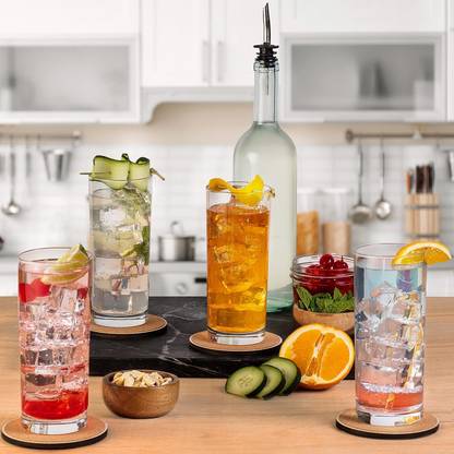 Brezzycloud (Pack of 6) 6 Aesthetic Drinking Juice Glass Perfect for Party and Serving Water, Juice,Wine Glass Set Water/Juice Glass