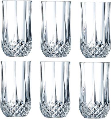 mystery owl (Pack of 6) High Quality stylish Crystal Longchamp Highball Tumbler Glass set(Set-6)(360ml) Glass Set Water/Juice Glass