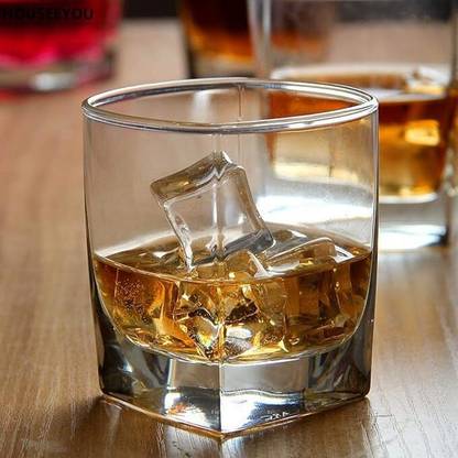 VM PARTNER (Pack of 3) GLASS PREMIUME WHISKEY GLASS -3 Pieces Glass Set Whisky Glass