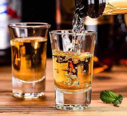VM PARTNER (Pack of 3) Set Whisky Shot Glass, Tequila Cups pack off 3 Glass Set Shot Glass