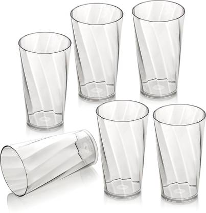 Sedulous (Pack of 6) Plastic Twisted Pattern Glass Set Water/Juice Glass