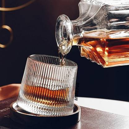 okechuku (Pack of 2) _ whiskey dancing glass vertical pack of 2 Glass Set Whisky Glass