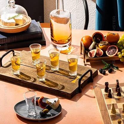 Coozico (Pack of 6) Round Shape Short Shooter Tumbler Shot Glass Set ( Glass Shot Glass