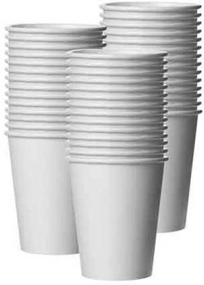 Se7en (Pack of 100) Paper Glass 250 ml White Glass Set Water/Juice Glass