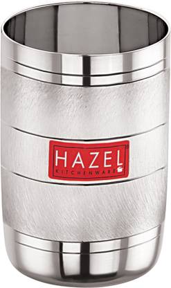 HAZEL Drinking Stainless Glass Set with Glossy Finish Design Glass Water/Juice Glass