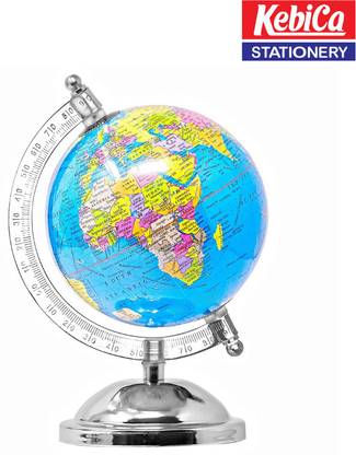Kebica Small Size World Globe w/ Steel Finish Globe World Map World Globe