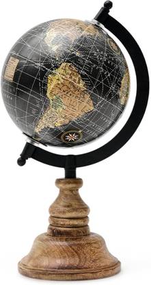 CASA DECOR Cosmic Black World Globe Desk Décor Earth Globe World Globe
