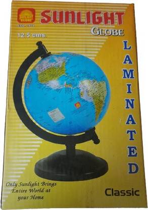 Sunlight 12.5 cms Laminated cromo finished ARC and Base Political World Globe