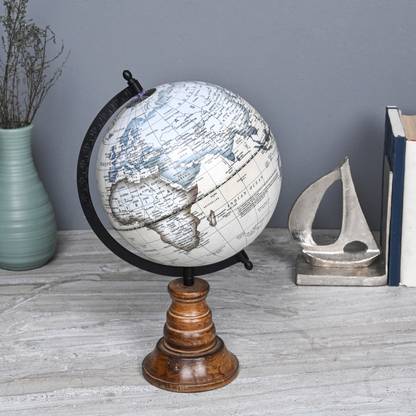 CASA DECOR White World Globe Desk Decor World Globe