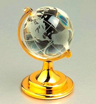 OFM Feng Shui Crystal Globe With Golden Stand For Good Luck,Prosperity /Paper Weight Desk & Table World World Globe