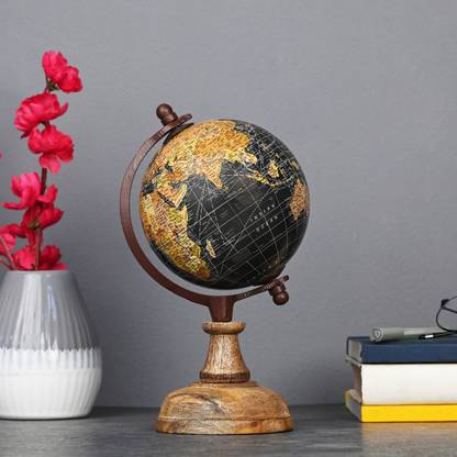 CASA DECOR Color Pop Brown Arc Globe Desk & table Decor Word Globe World Globe