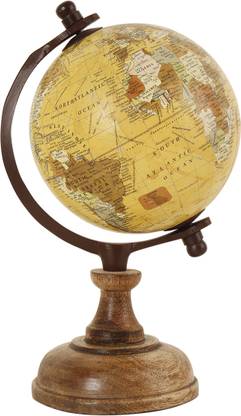 CASA DECOR Yellow Mellow Abstract Globe Desk & table Decor Word Globe World Globe