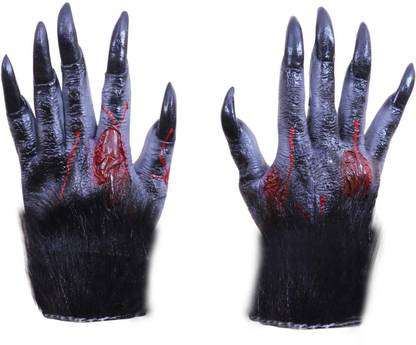 Brown Leaf Halloween Fancy Horror Ghost Devil Alien Hand Scary Gloves Pair (Multi-color) Elders Halloween Costume