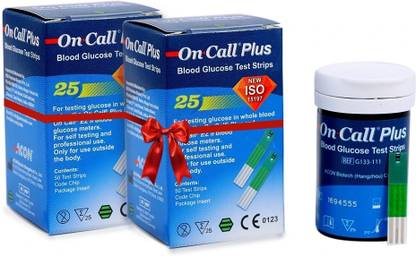 On Call G133-118 | Pack of 2 | 50 Glucometer Strips
