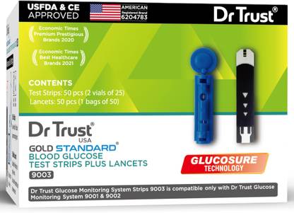 Dr Trust Gold Blood Glucose Test Strips Plus Lancets